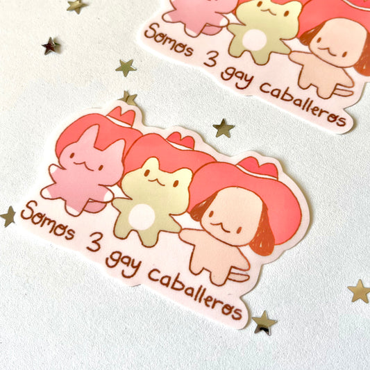 3 Gay Caballeros (Cowboys) Soft Matte Sticker | Waterproof & Outdoor Safe