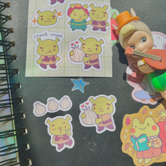 Lil Ogre Sticker Sheet | 3 inch by 4.5 inch sheet | Waterproof!