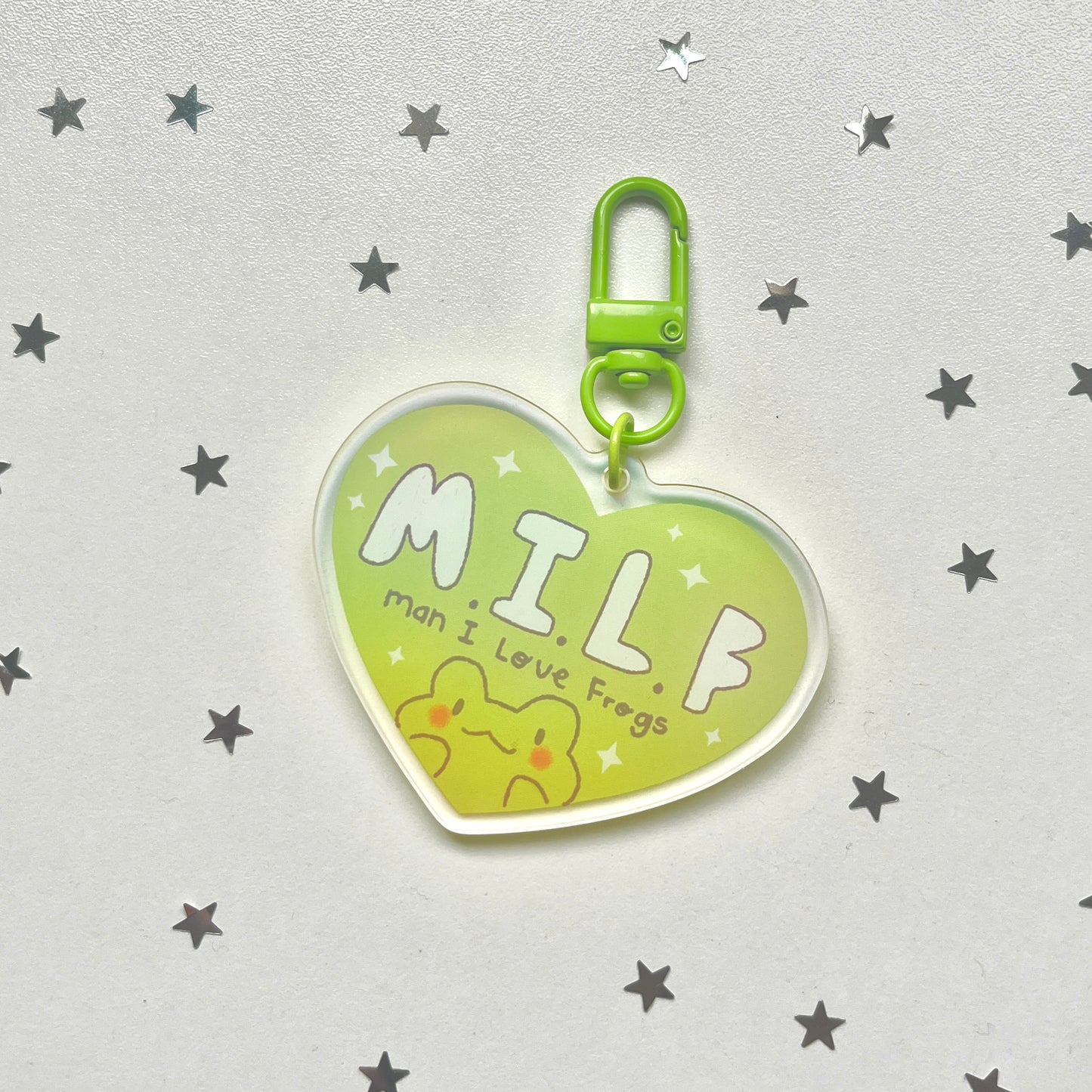 Man, I Love Frogs Charm | Holographic Keychain