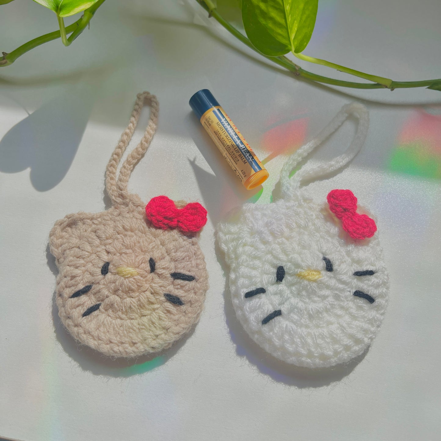 Kitty Crochet Pouch | Headphone Pocket, Chapstick Holder, Bag Charm
