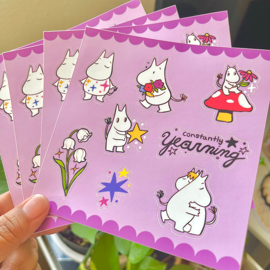 Moo Baby Stickersheet | 4in by 4 in Matte Waterproof sticker sheet