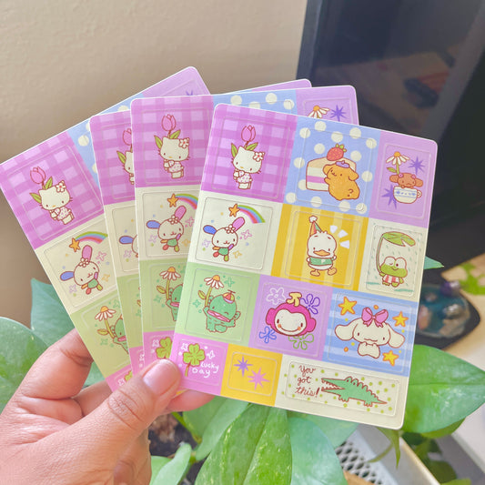 Cute Friends Soft Matte Stickersheet | Waterproof 4 x 4.5 inch sticker sheet