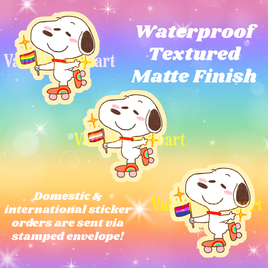 Pride Puppy! Textured Matte Sticker | Choose from 3 designs!