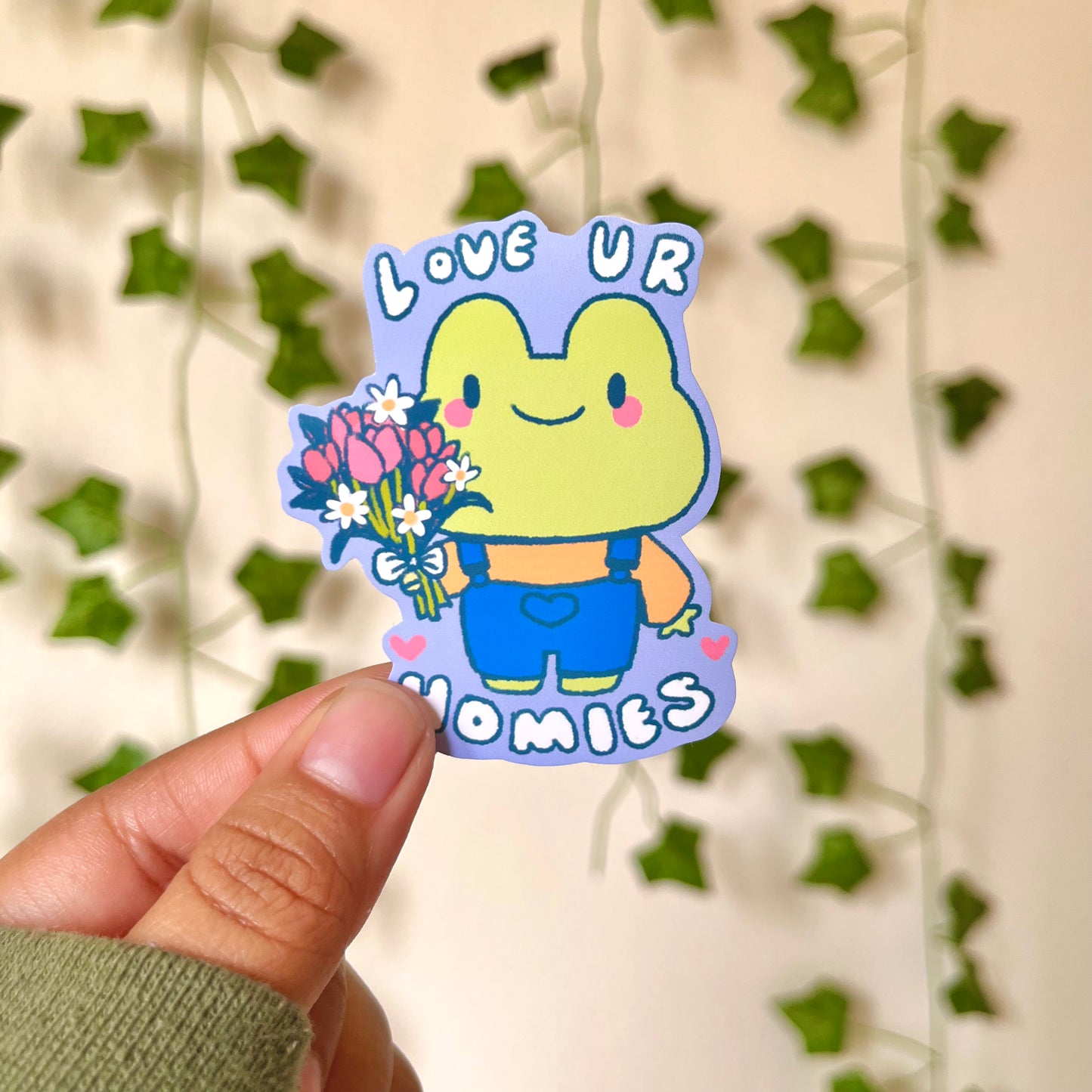 Love Ur Homies!! Textured matte sticker | Not Dishwasher safe