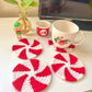 Peppermint Coasters | Crochet Yarn Coasters