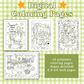 Digital Coloring Pages | 10 ready to Print Hand Drawn Illustrations