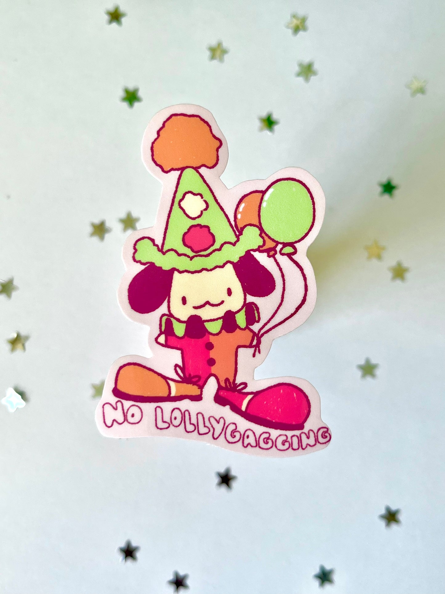No Lollygagging Clown Sticker | Matte Sticker