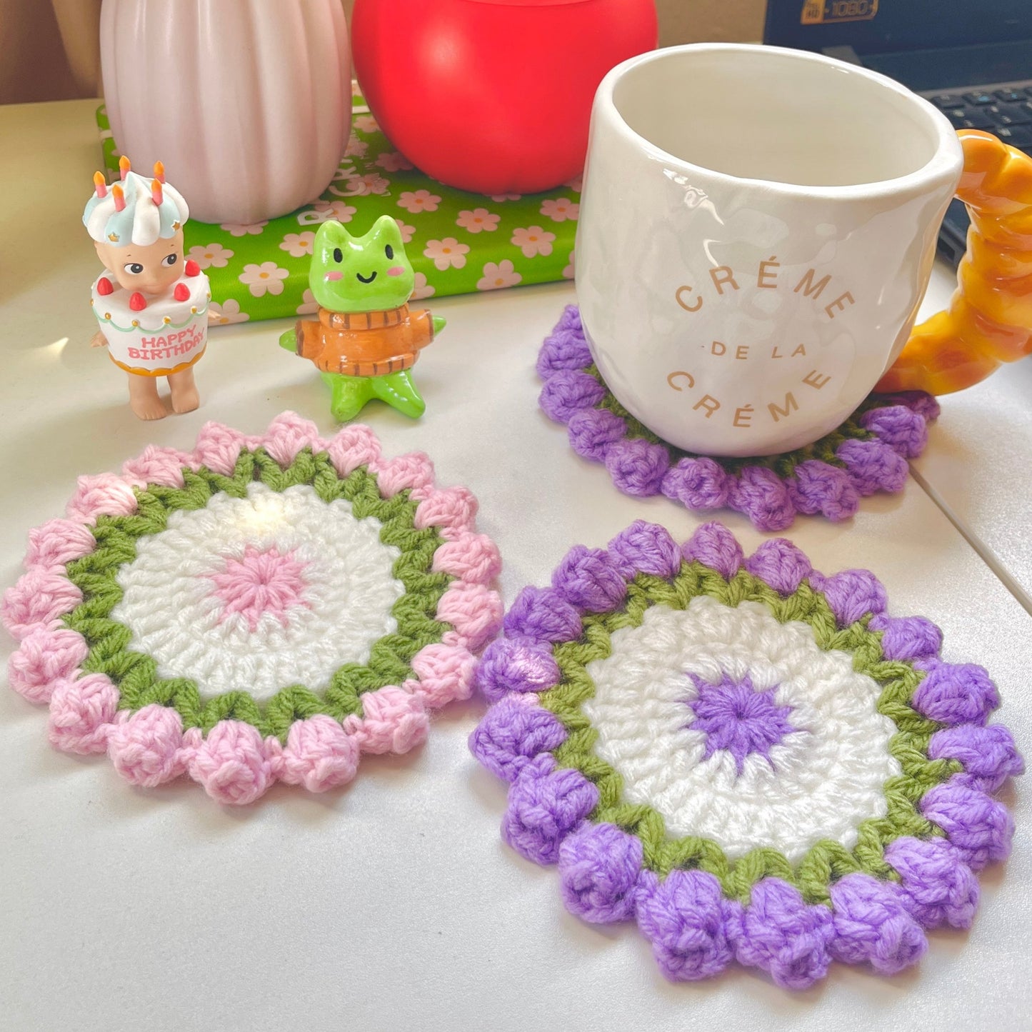 Tulip Coasters | Crochet Coaster