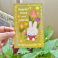 Tulip Bunny Print | 4x6 Matte Postcard Art Print