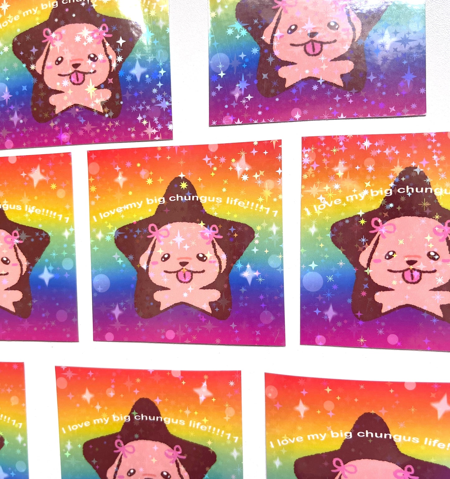 I <3 My Big Chungus Life!!1 | Starry Holographic Sticker 2.5 inch