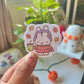 Matcha Bunny Sticker | Textured Laminate Sticker 2 inch