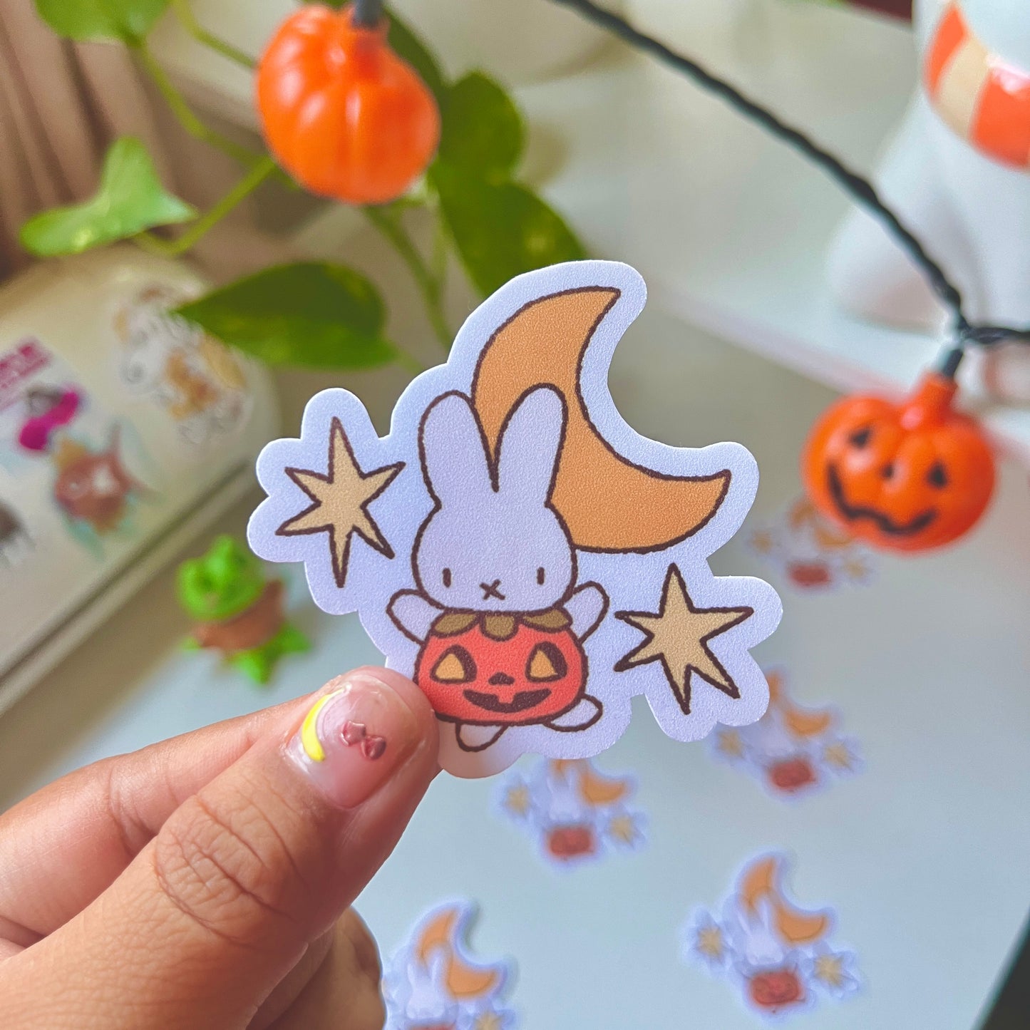Spooky Moonlight Bunny Sticker | Textured Matte 2.5 inch sticker