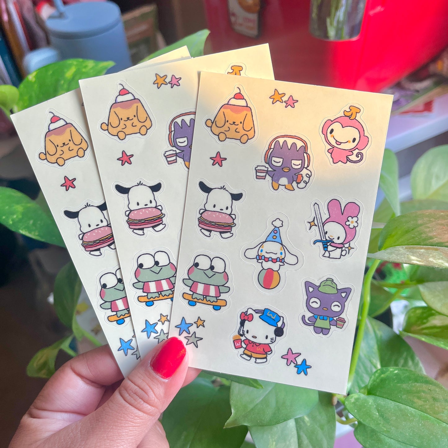 Cute Friends Stickersheet | 4 inch by 3.75 inch | Waterproof!