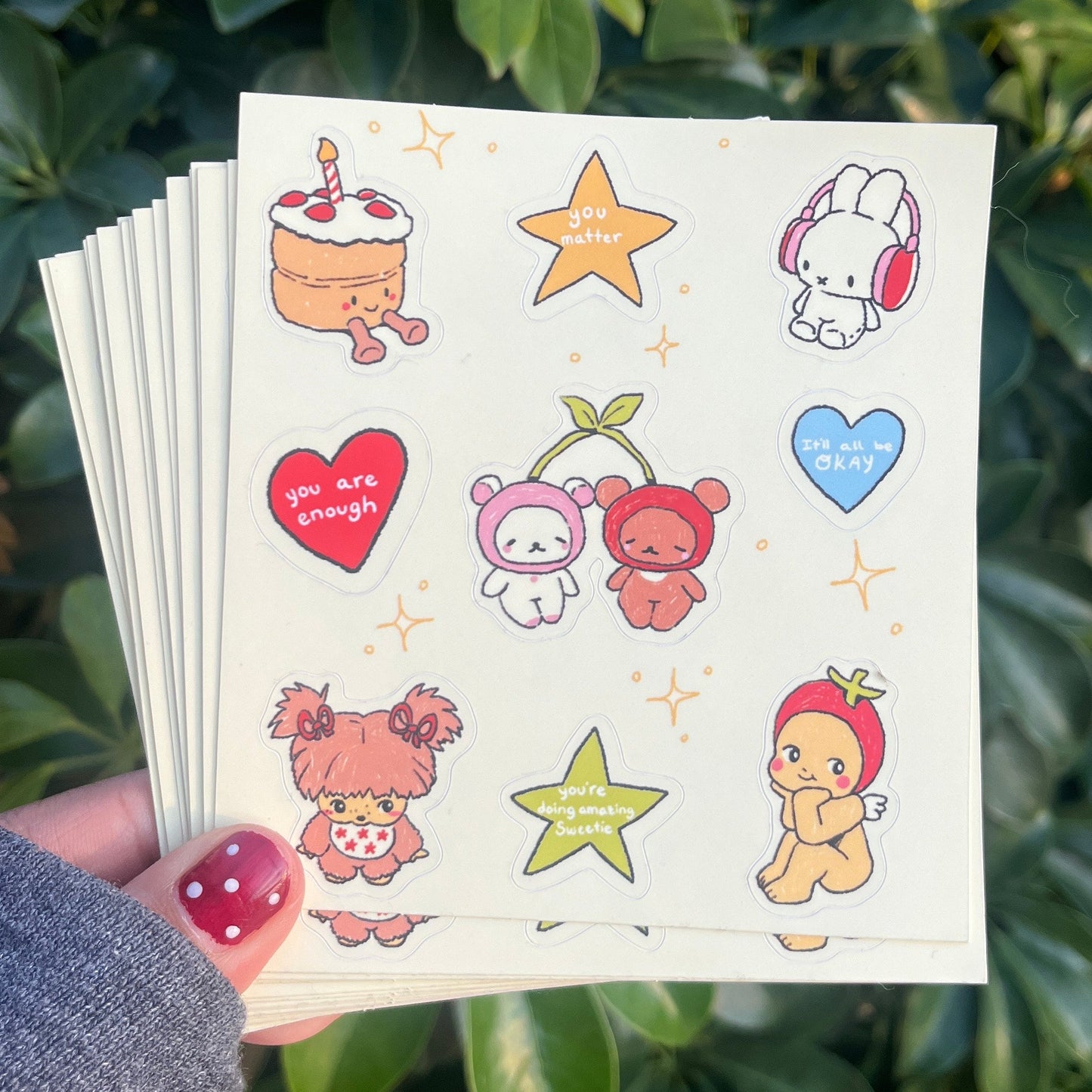 Nostalgic Sticker Sheet | 4 inch by 3.75 inch sheet | Waterproof!