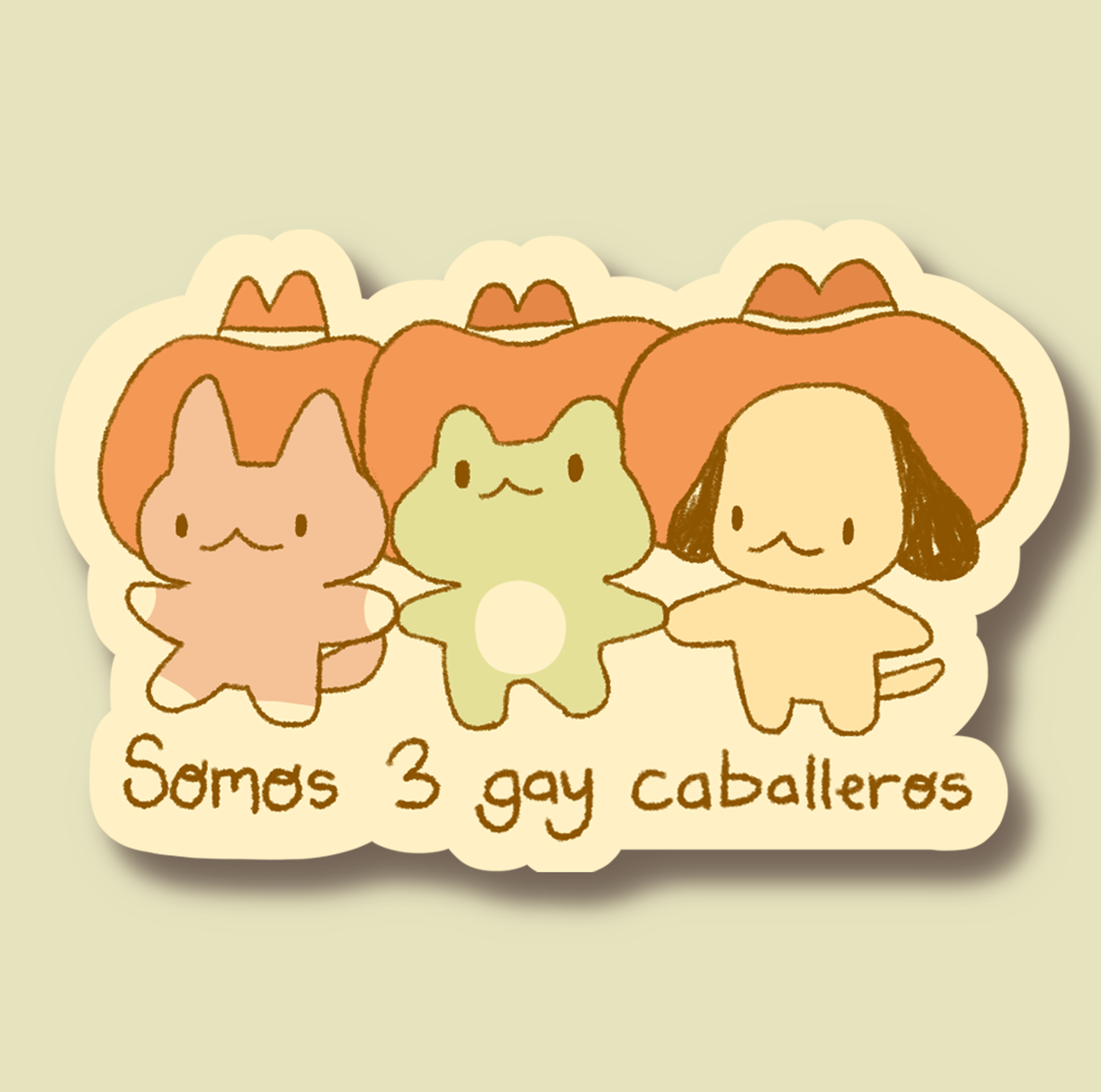 3 Gay Caballeros (Cowboys) Soft Matte Sticker | Waterproof & Outdoor Safe