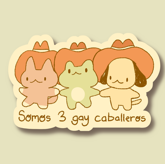 3 Gay Caballeros (Cowboys) Soft Matte Sticker | Waterproof & Outdoor Safe