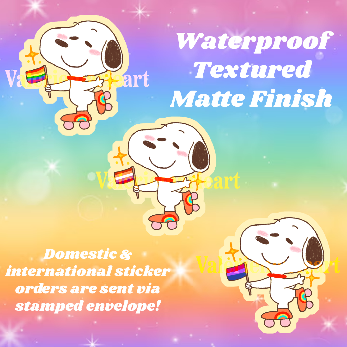 Pride Puppy! Textured Matte Sticker | Choose from 3 designs!