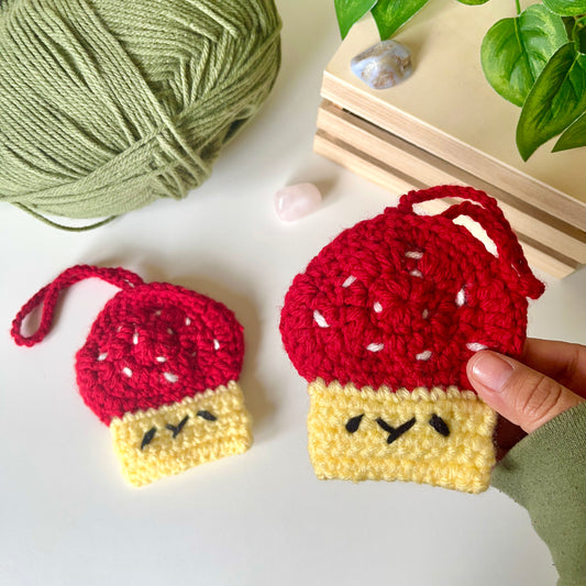 Mushroom Crochet Pouch | Chapstick Headphone Holder