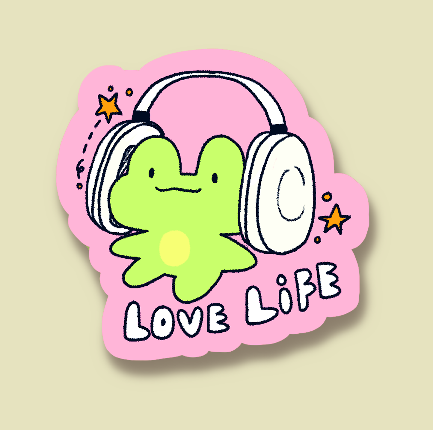 Love Life Froggy Matte Sticker - Waterproof & Outdoor safe