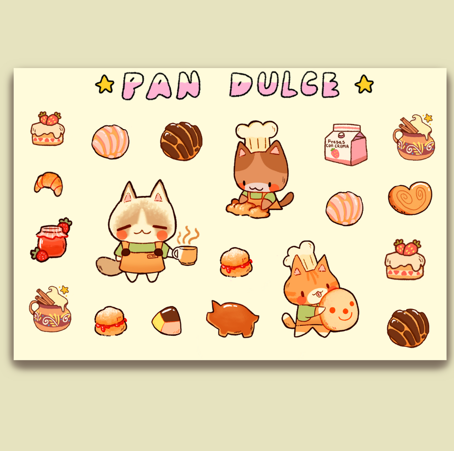 Pan Dulce Sticker Sheet | Matte Stickers 6x4 Sheet