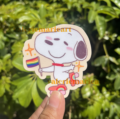 Pride Puppy! Textured Matte Sticker | Choose from 3 designs!