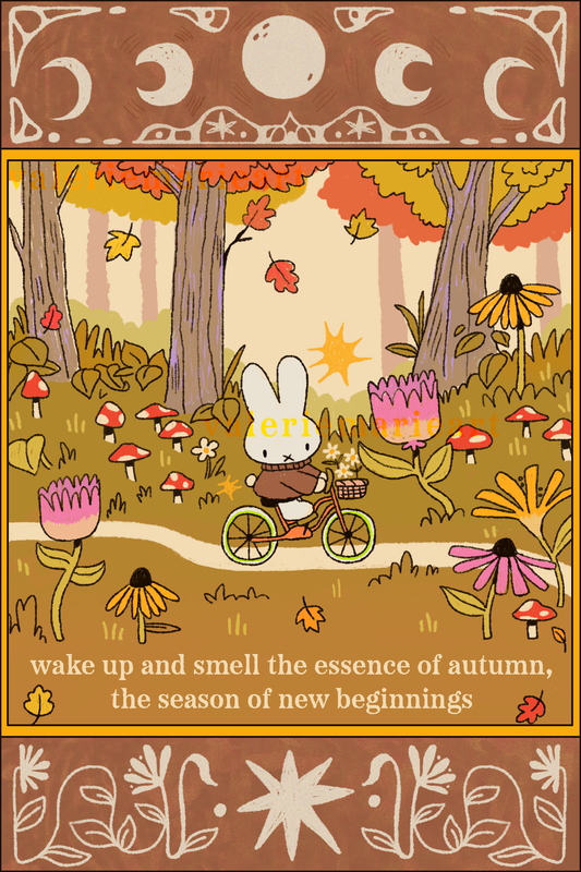 Autumn Bunny Postcard | 4x6 Soft Matte Postcard