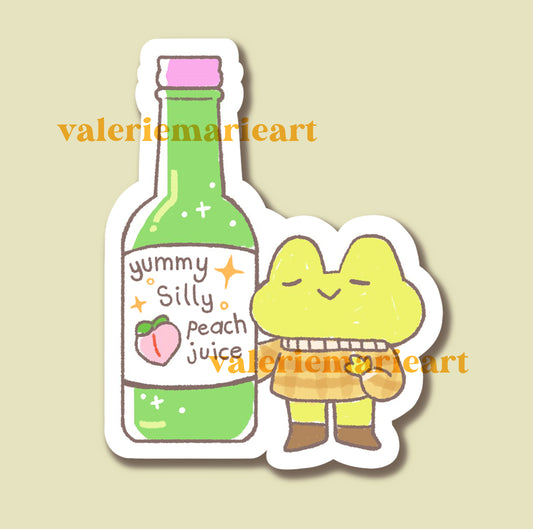 Silly Peach Juice Textured Matte Sticker | Not dishwasher safe