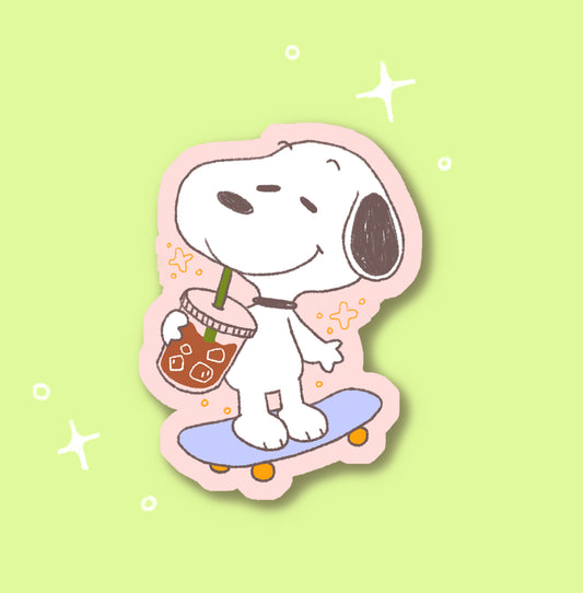 Snoopy Coffee sticker | Matte Waterproof Sticker