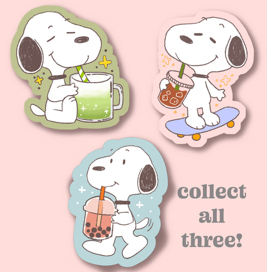 Snoopy Matcha Sticker | Matte Waterproof Sticker