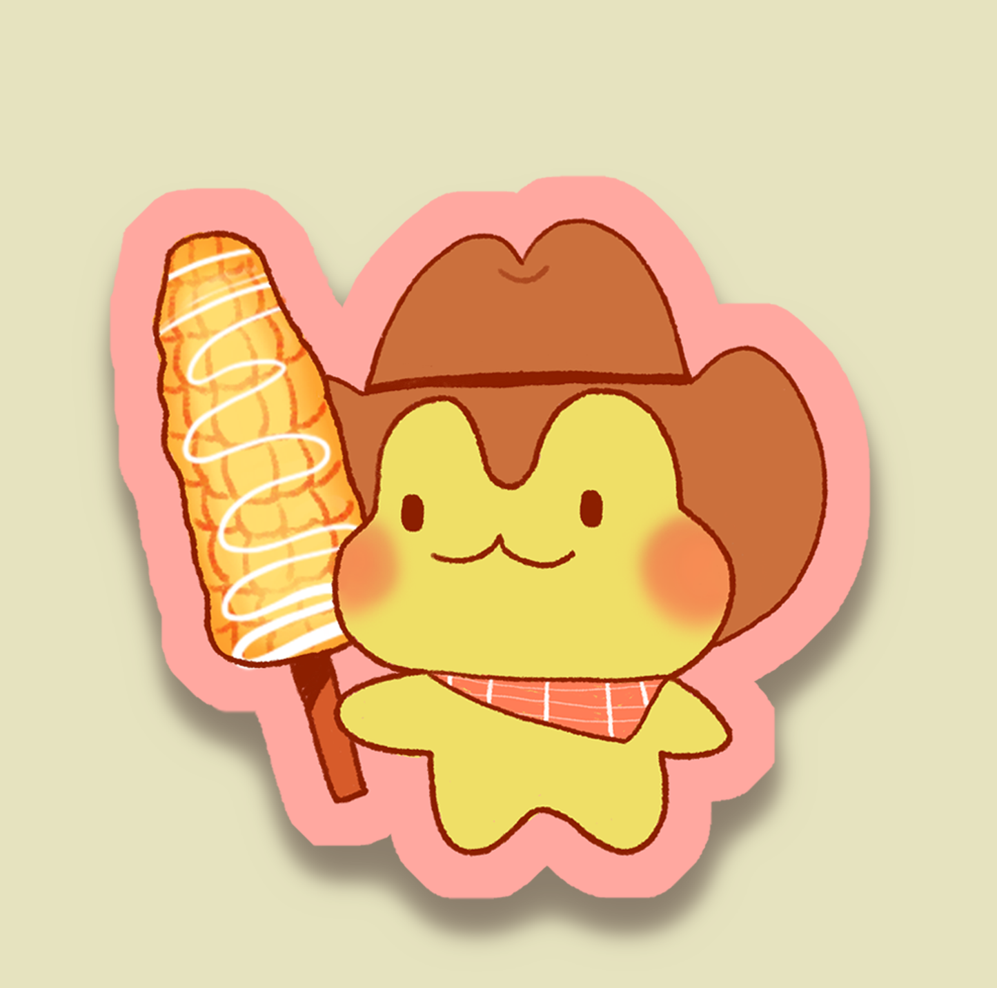 Elote Froggy Cowboy Matte Sticker | Waterproof & Outdoor safe