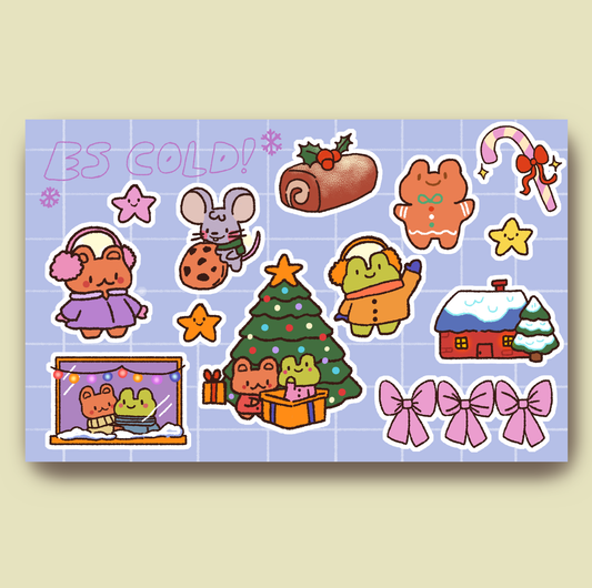 It's Cold! Winter Mini Sticker Sheet | 4.5 inch by 3.5 inch sheet