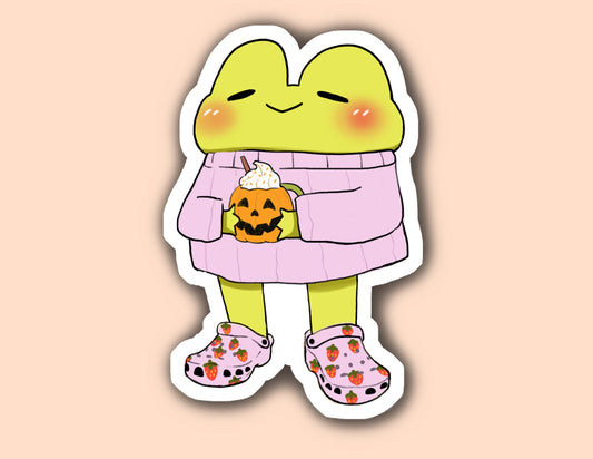 Frog with Crocs Sticker