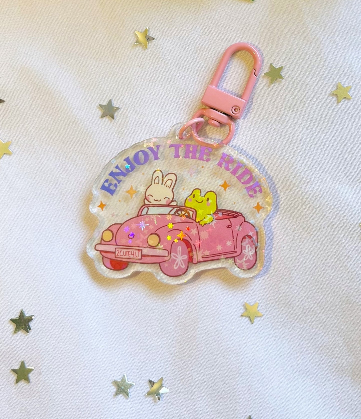 Enjoy the Ride Charm | Starry Holographic Keychain