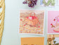 Pink Cat in Strawberry Field | Mini Print | 4 x 4 Print