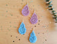 Drop Earrings | Crochet Earrings Purple and Blue