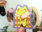 Cozy Sleepy Frog Sticker | Waterproof